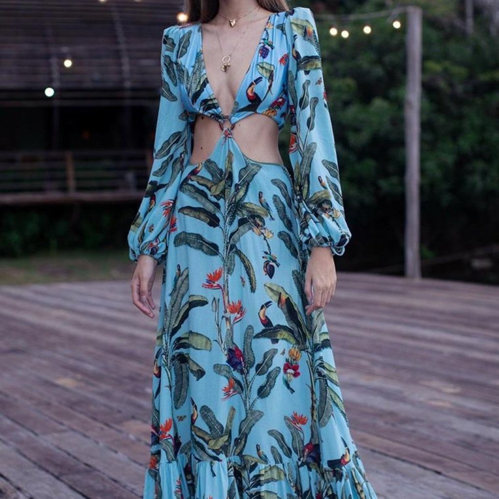Blue chiffon dress